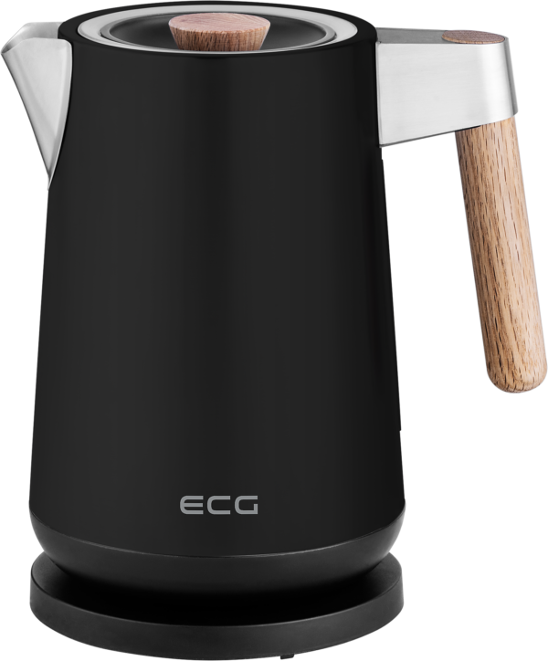 Bollitore Elettrico ECG RK 1893 Digitouch Black, Doppia Parete 1,7L, 2200W, Acciaio Inox SUS 316, Display LED Touch E 5 Temperature