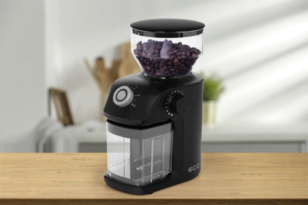 Desk of free space and kitchen inteiror.